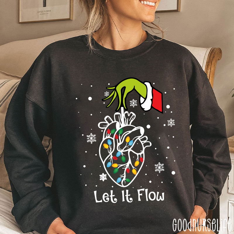 Cardiac Christmas Let It Flow Heart Sweatshirt