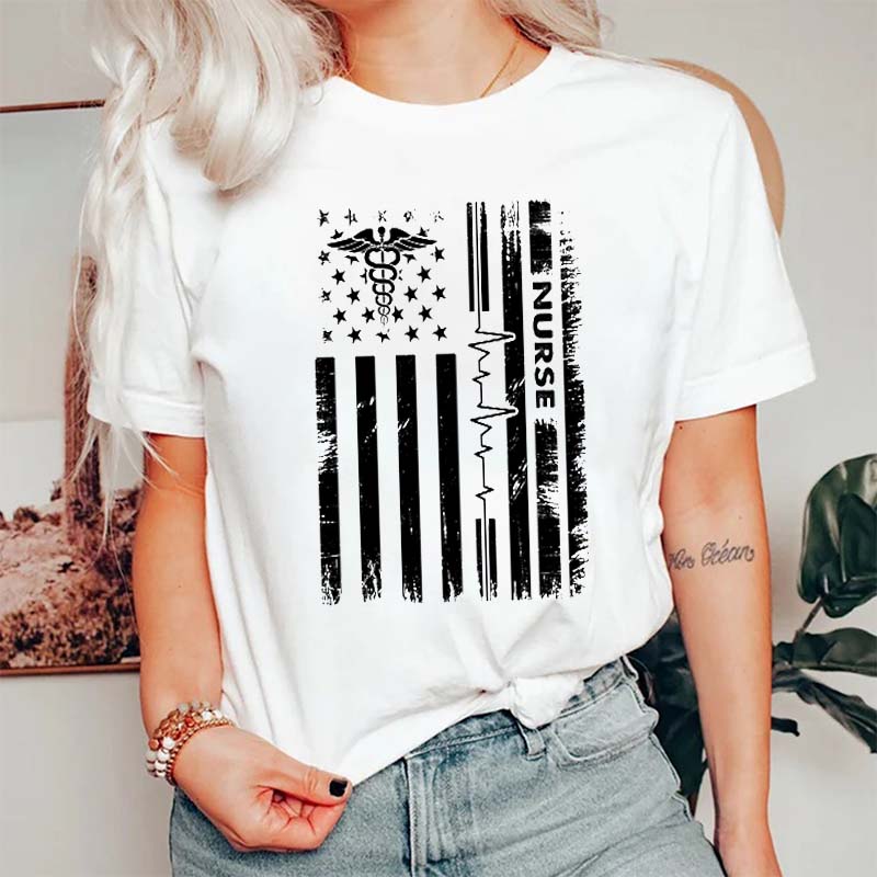 American Rod Of Asclepius Nurse T-Shirt