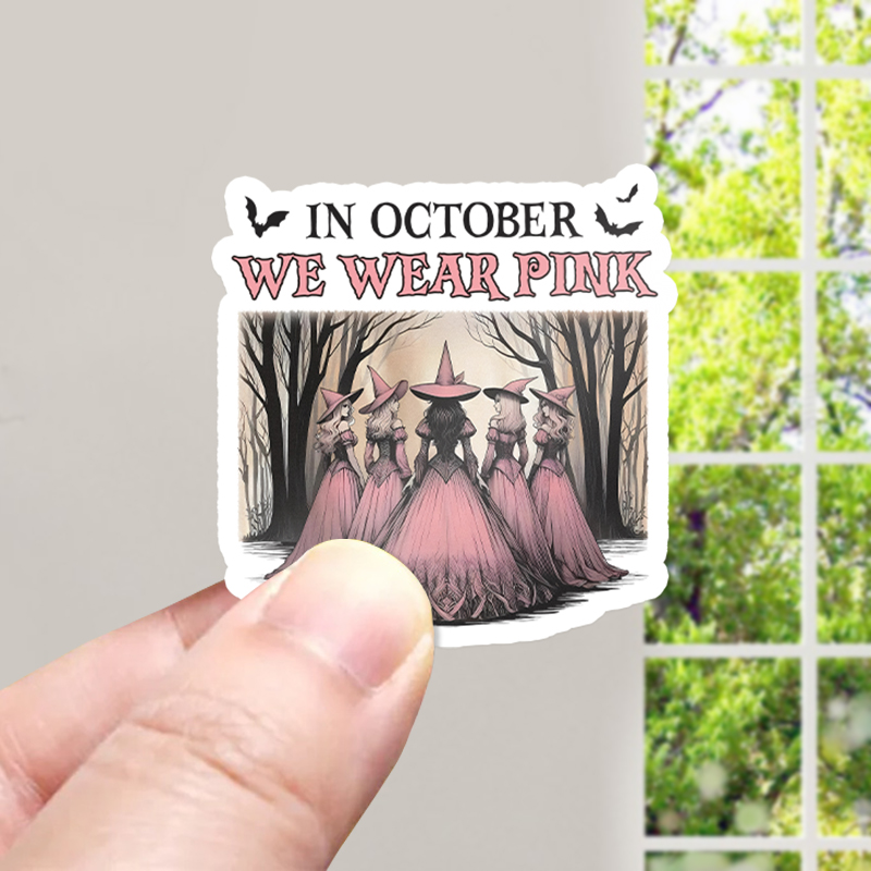 October Pink Witches Nurse Stickers