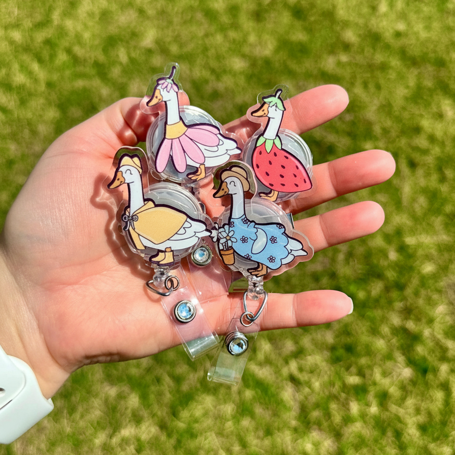 Spring Goose Badge Reel