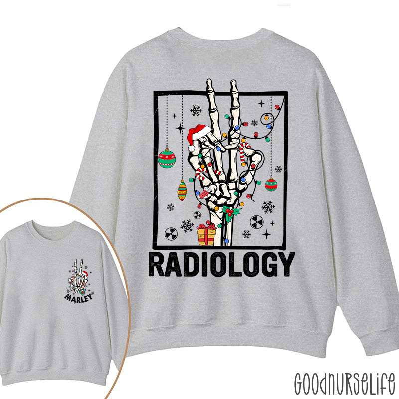 Personalized Name Radiology Skeleton Hand Two Sided Sweatshirt