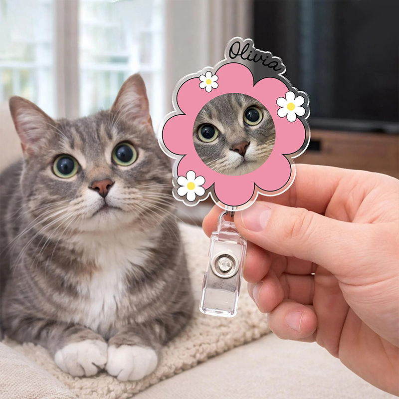 Personalized Photo Fruits Frame Nurse Badge Reel