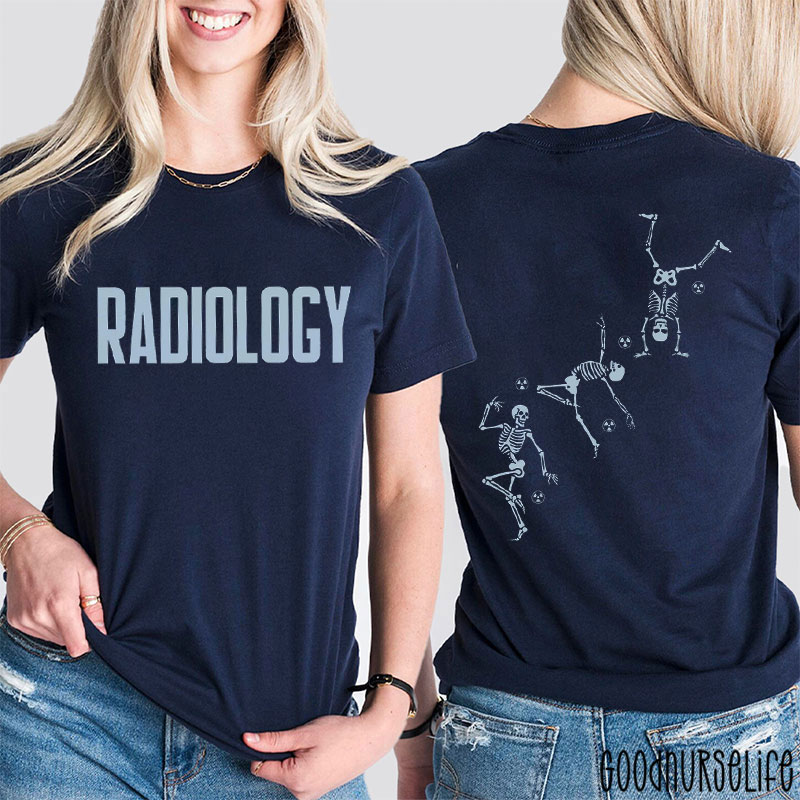 Dancing Skeletons With Radiation Two Sided T-Shirt