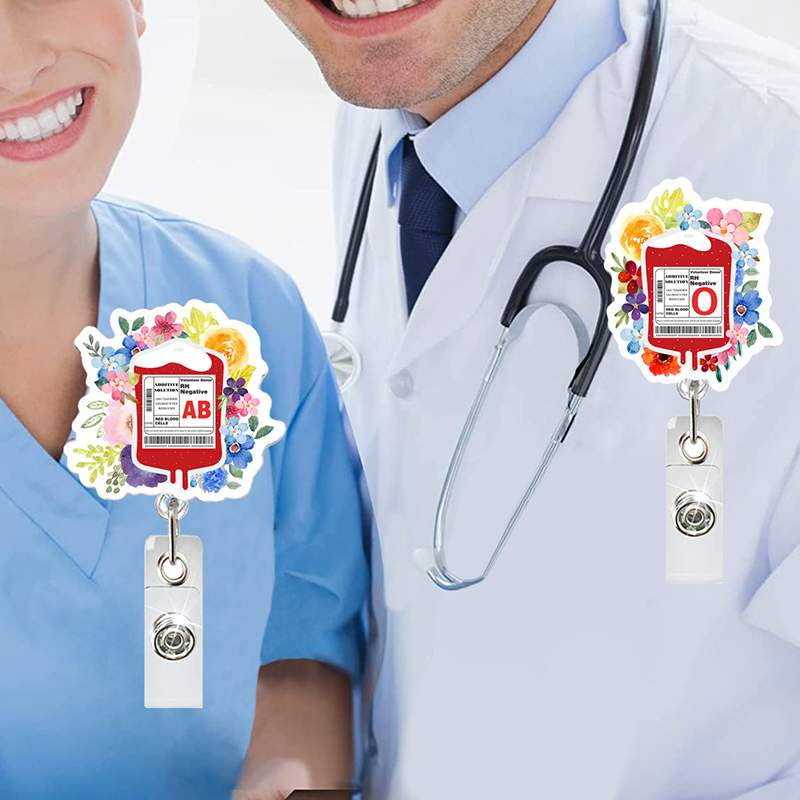 Flower Infusion Bag Nurse Badge Reel