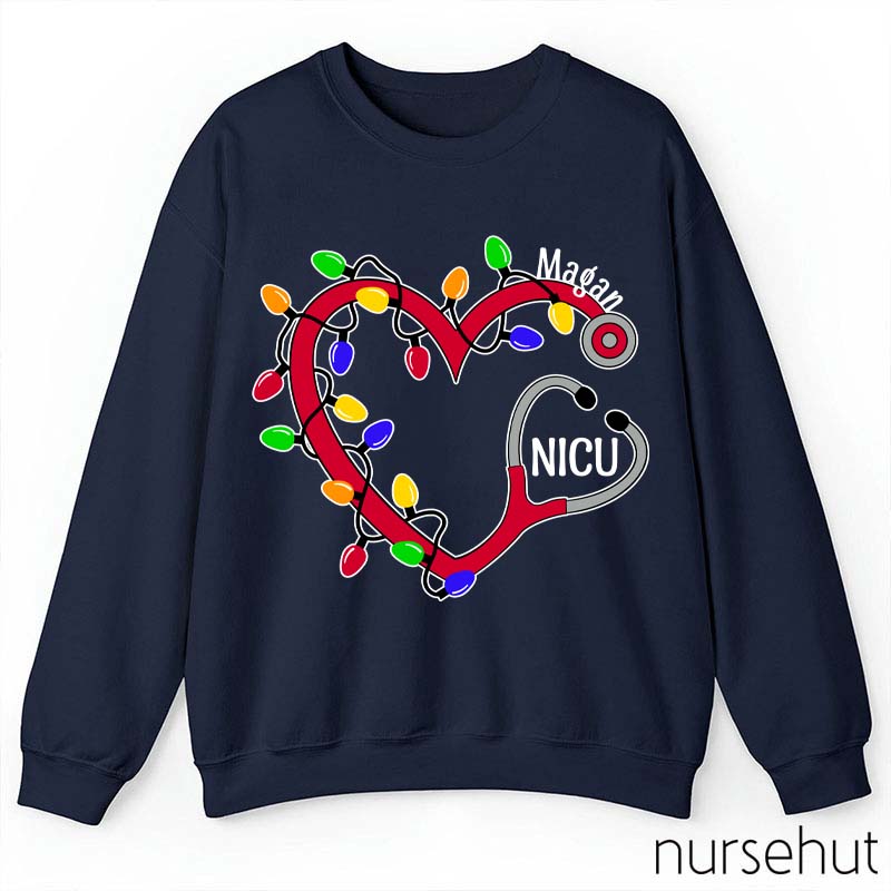 Personalized Christmas Lights Nurse Sweatshirt
