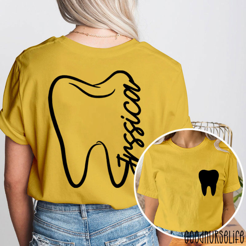 Personalized Simple Strokes Teeth Two Sided T-Shirt
