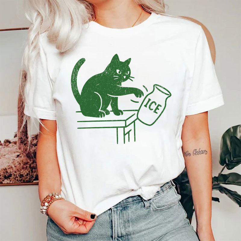Abolish ICE Funny Cat Political T-Shirt