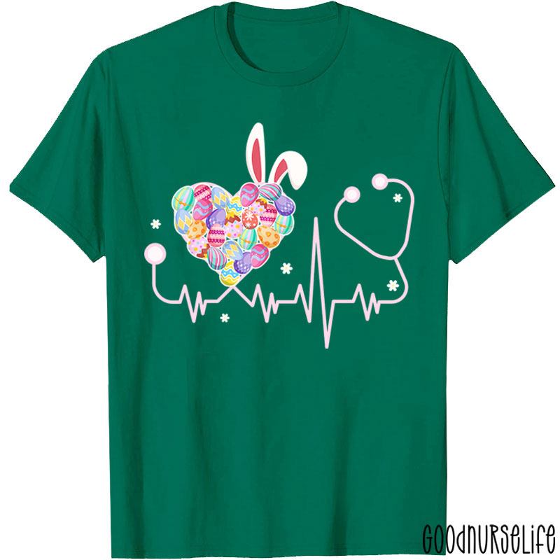 Easter Heart Bunny Stethoscope Nurse T-Shirt