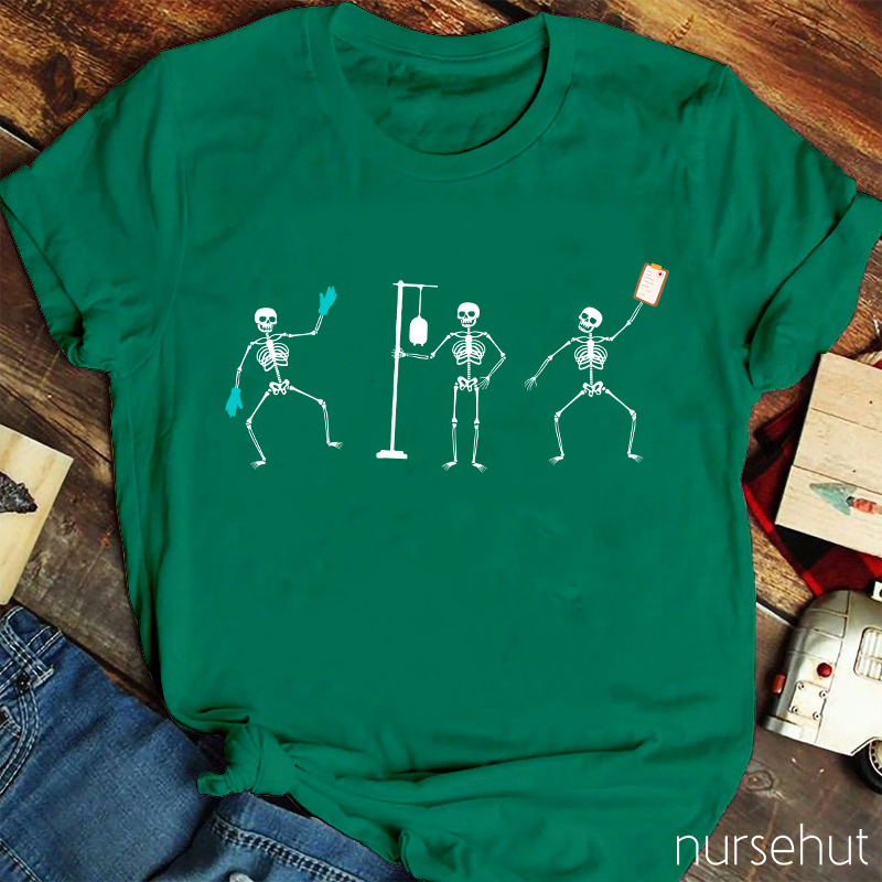 Dancing Skeleton Nurse T-Shirt