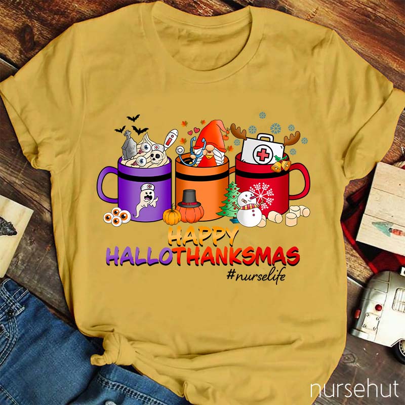 Happy Hallothanksmas Nurse T-Shirt
