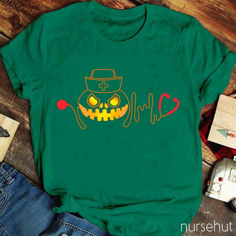 Halloween Pumpkin Nurse T-Shirt