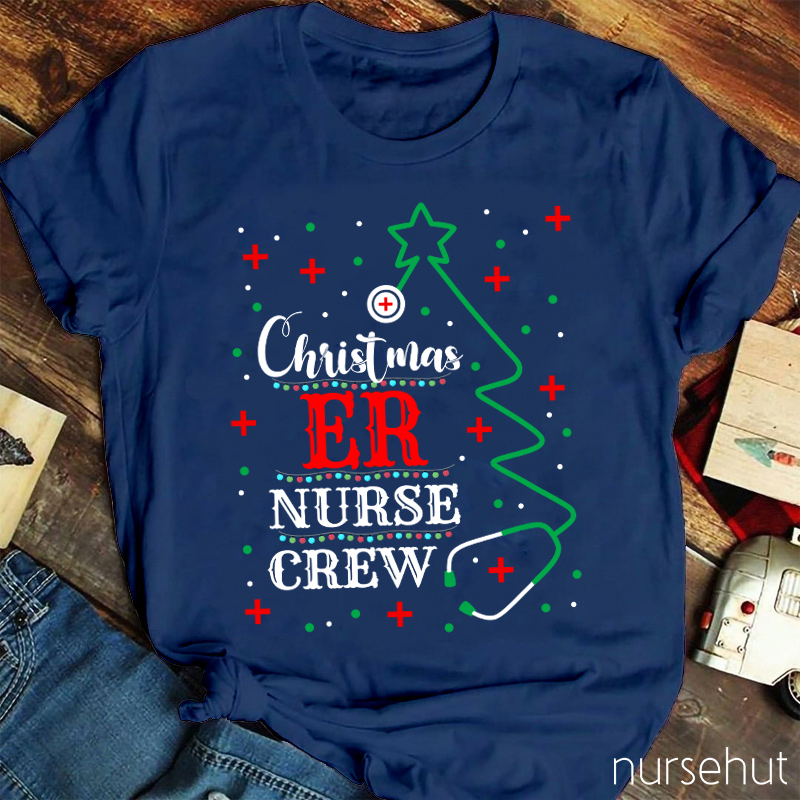 Personalized Christmas ICU Nurse Crew T-Shirt