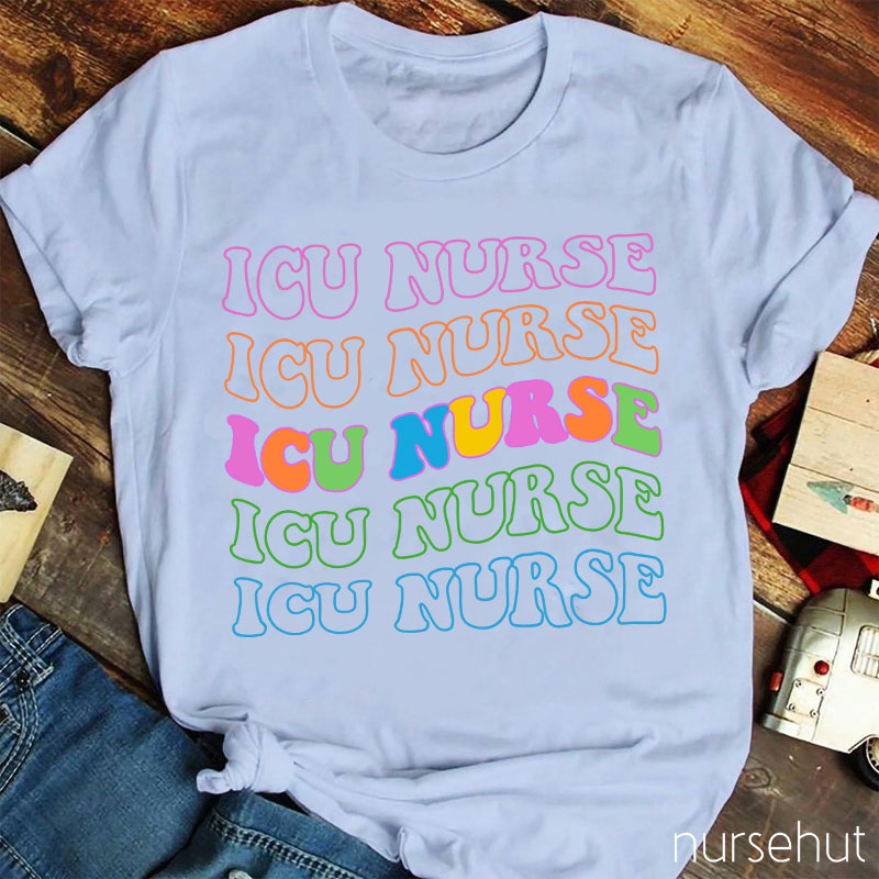 ICU Color Letters Nurse T-Shirt