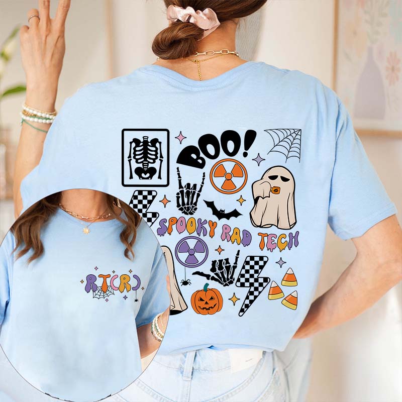 Boo Spooky Rad Tech Nurse Two Sided T-Shirt