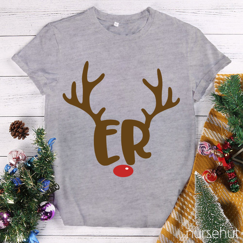 Personalized The Red Nosed Elk Nurse T-Shirt