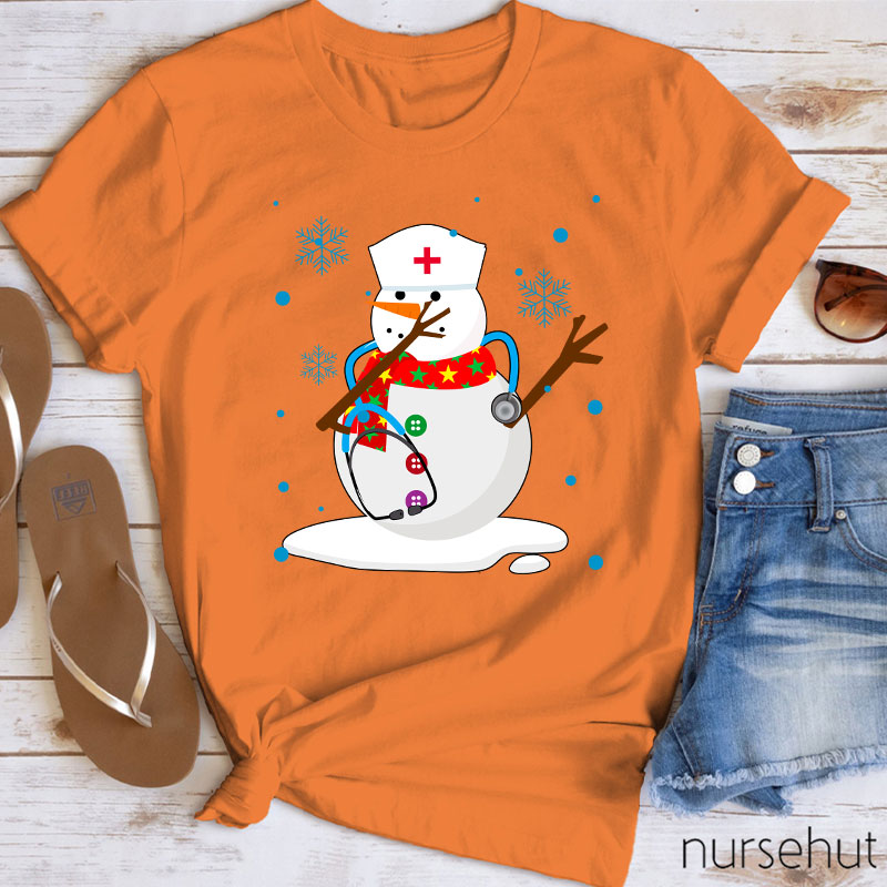 Christmas Snowman Nurse T-Shirt