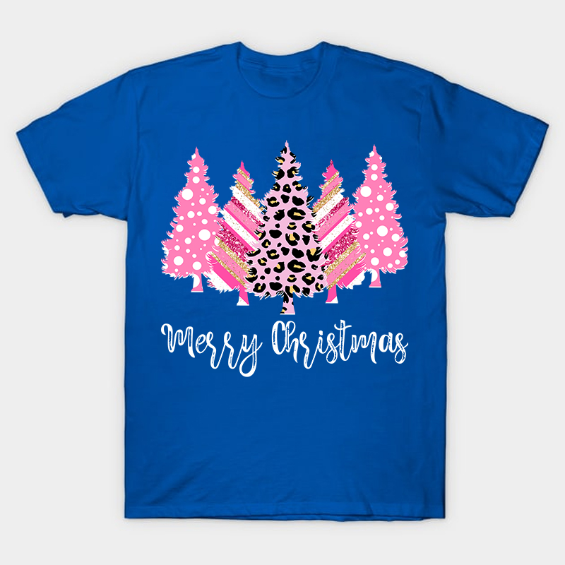 Merry Christmas Pink Christmas Trees Nurse T-Shirt