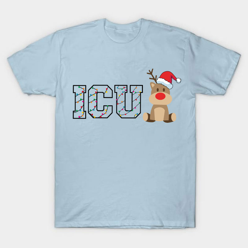 Personalized Christmas Elk Nurse T-Shirt