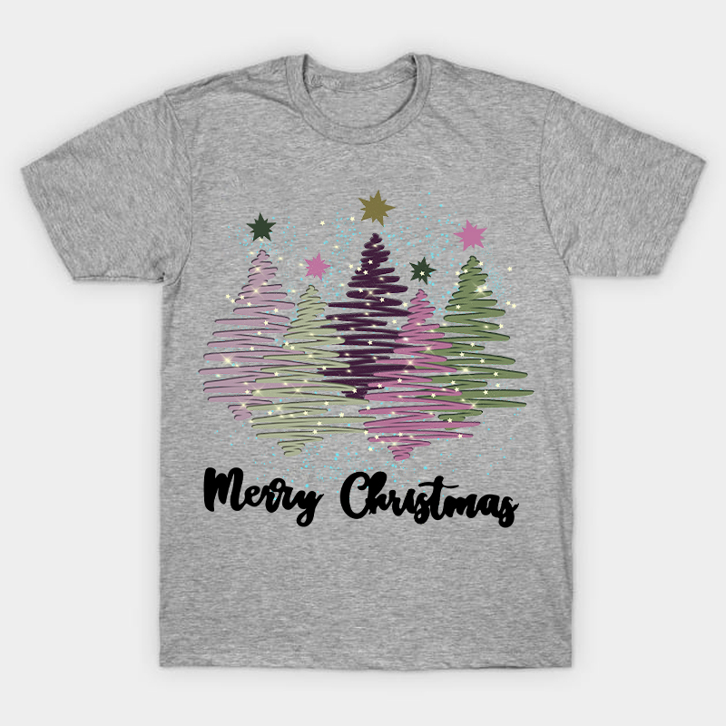 Merry Christmas Colorful Trees Nurse T-Shirt
