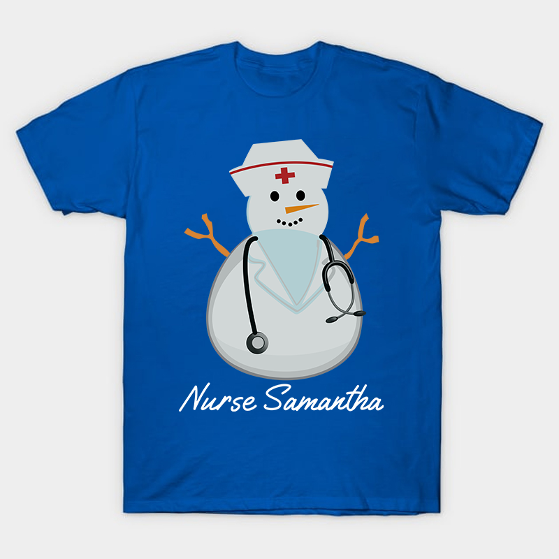 Personalized Snowman Nurse T-Shirt