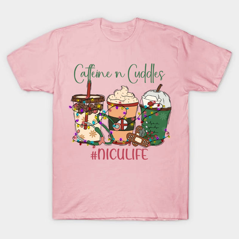 Personalized Caffeine Cuddles Nurse T-Shirt