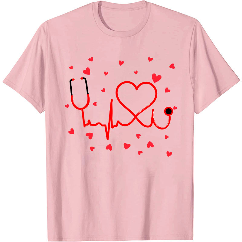 Heart Stethoscope Nursing Medical Nurse T-Shirt