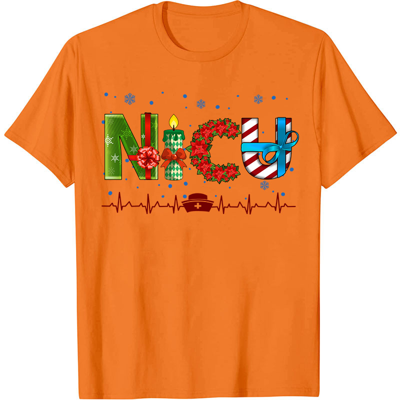 Personalized Christmas Elements Letters Nurse T-Shirt
