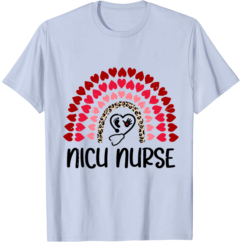 Heart Rainbow Nicu Nurse T-Shirt