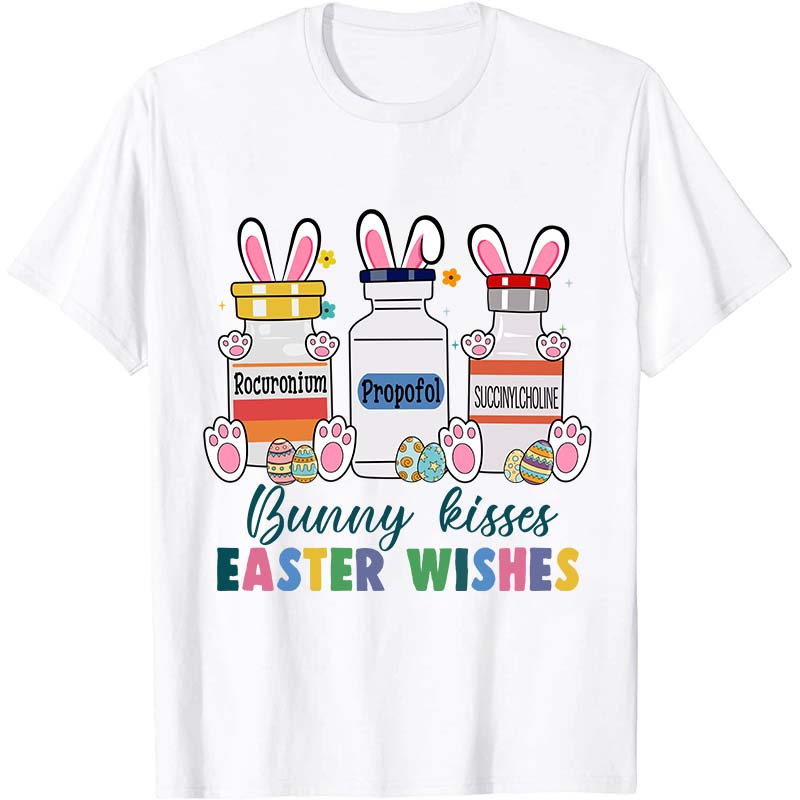Bunny Kisses Easter Wishes Nurse T-Shirt