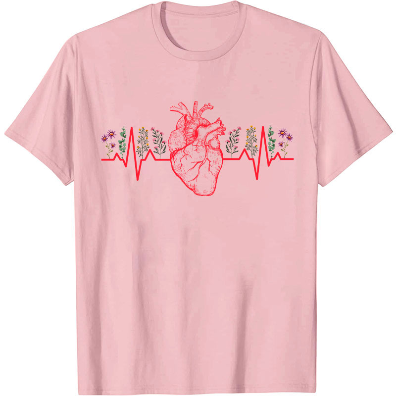 Floral Heart Nurse T-Shirt