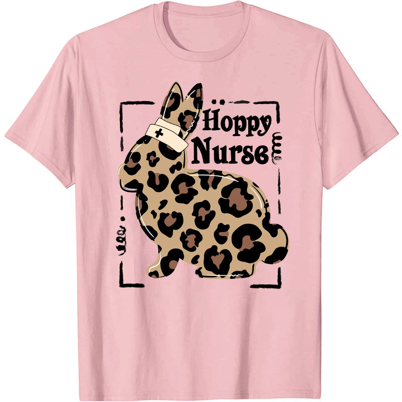 Hoppy Nurse Leopard Print Nurse T-Shirt