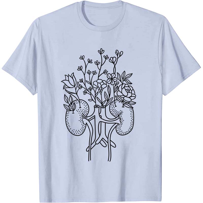 Floral Kidneys Nurse T-Shirt