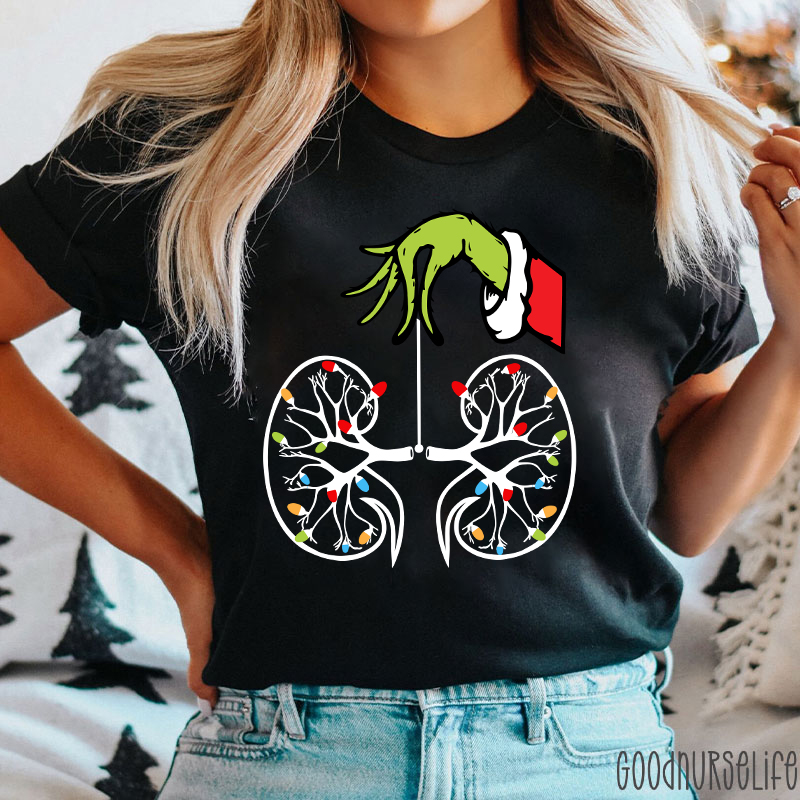 Kidney With Lights Christmas Nurse T-Shirt