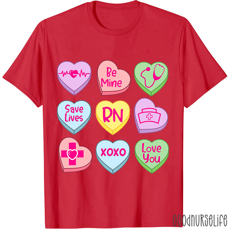 Valentine Nurse Conversation Hearts Nurse T-Shirt