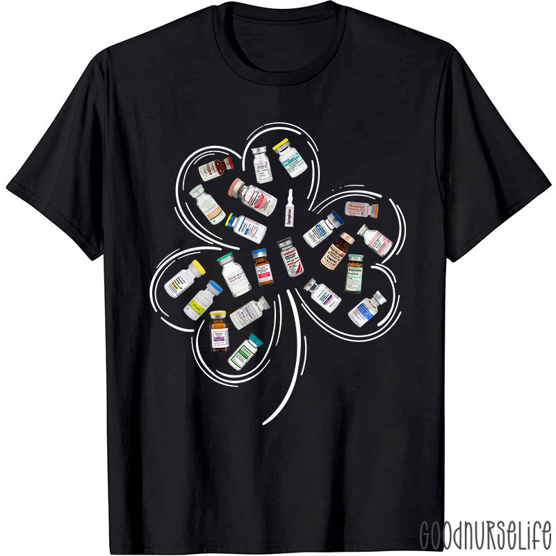 Medicine And Clover Nurse T-Shirt