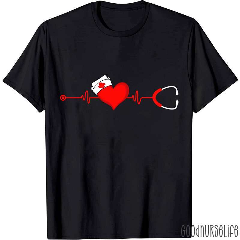 Heart Valentines Day Nurse T-Shirt