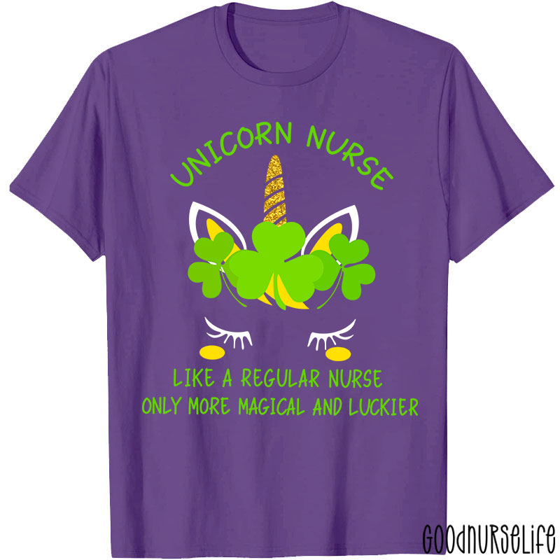 Nurse Unicorn St Patrick Nurse T-Shirt