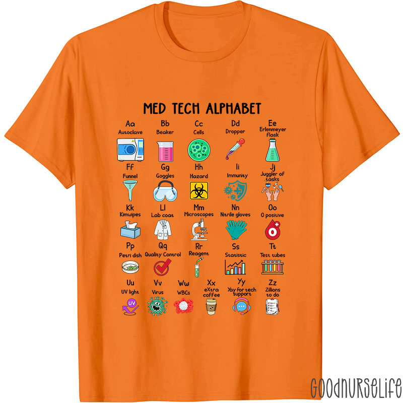 Med Tech Alphabet Nurse T-shirt