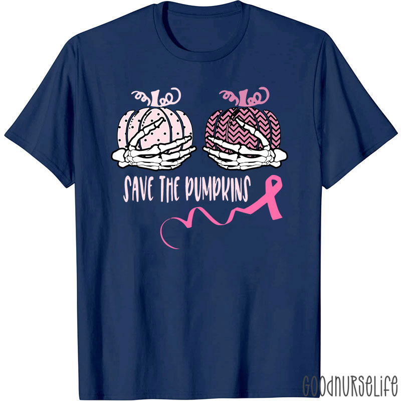 Halloween Save The Pumpkins Breast Cancer T-Shirt