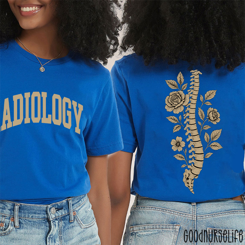 Radiology Floral Spine Two Sided T-Shirt