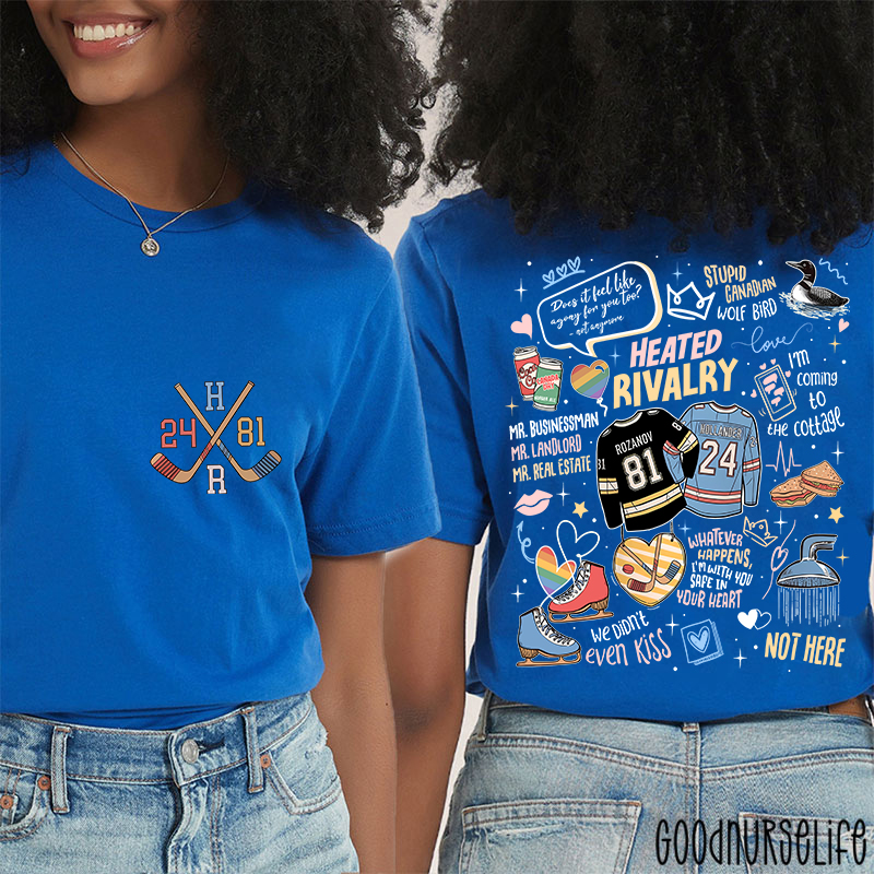 Hockey Movie Romance Two Sided T-Shirt