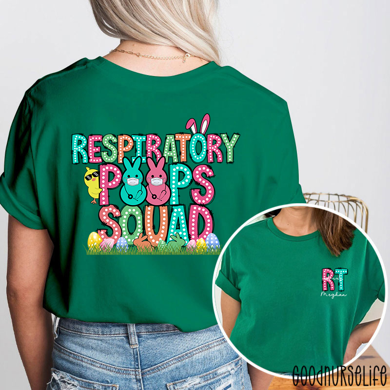 Personalized Easter Respiratory Therapist Two Sided T-Shirt