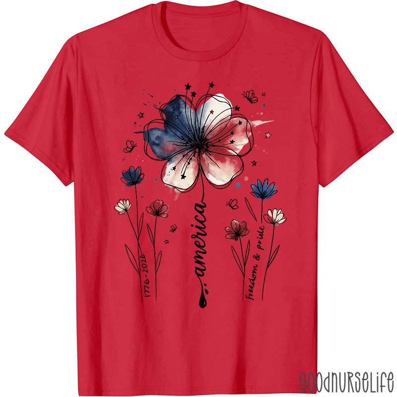 1776-2026 America Freedom And Pride Nurse T-Shirt