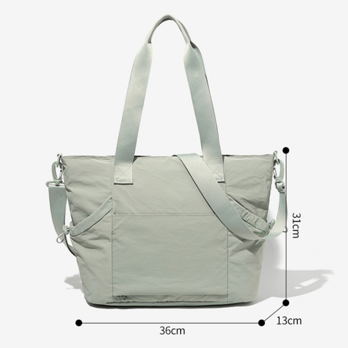 Personalized Large Capacity Solid Color Nylon Tote Bag