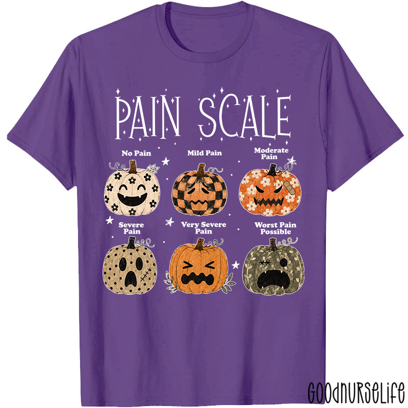 Halloween Pumpkin Pain Scale Nurse T-Shirt