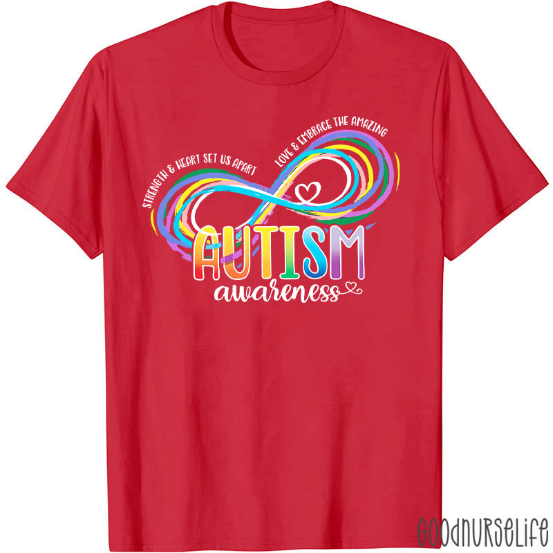 Infinity Symbol Heart Autism Awareness Nurse T-Shirt