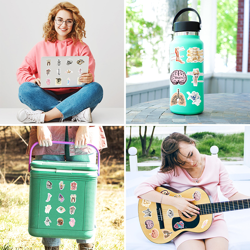 50PCS Realistic Organ Nurse Stickers