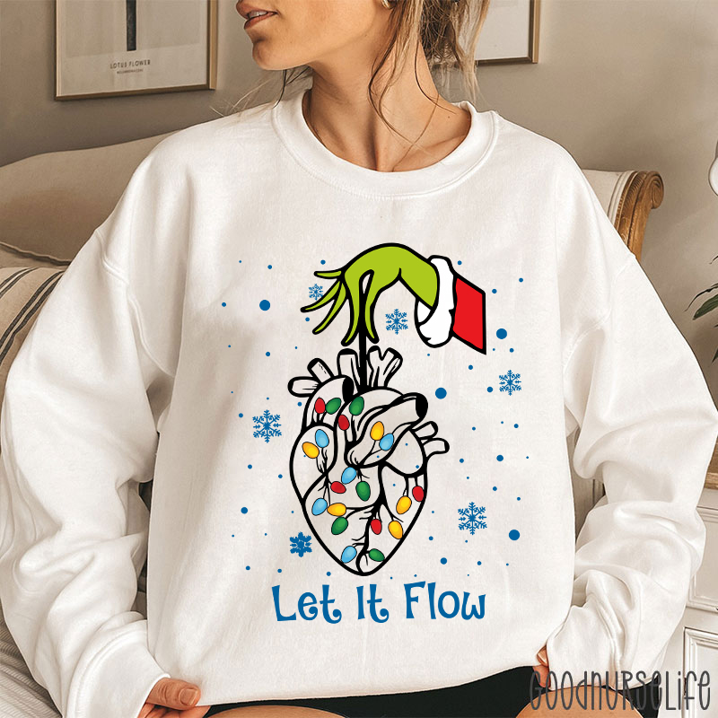 Cardiac Christmas Let It Flow Heart Sweatshirt