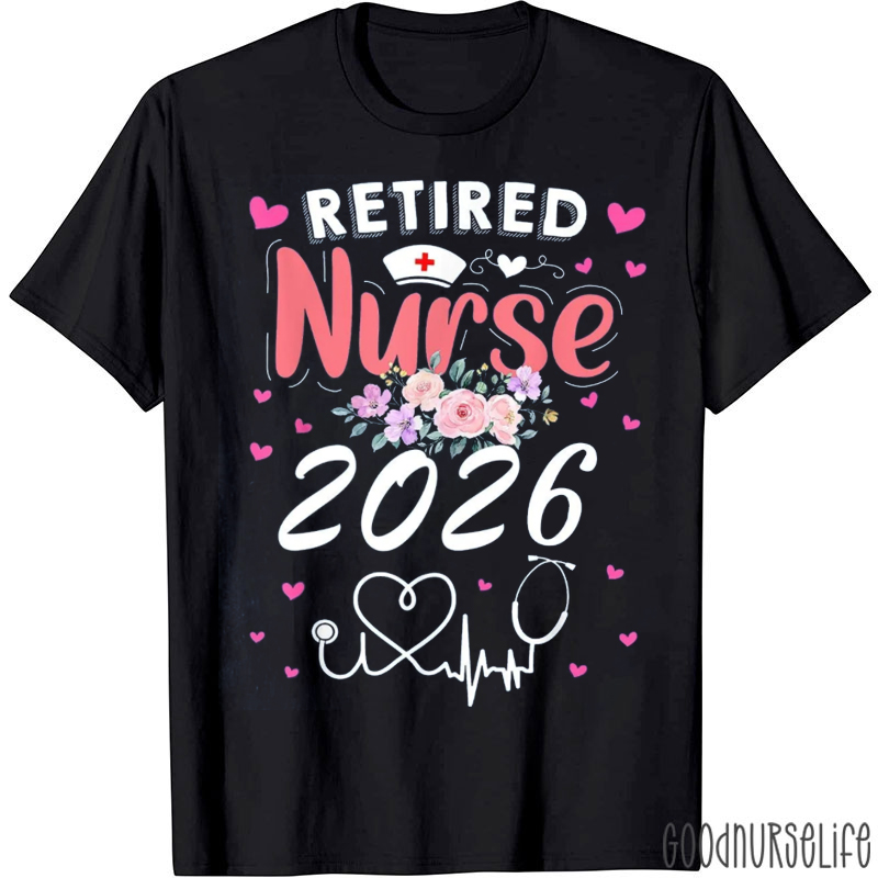 Personalized Floral Retirement Nurse T-shirt