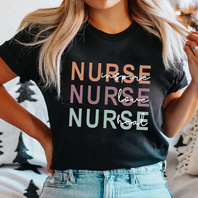 Nurse Love Inspire Heal Nurse T-Shirt